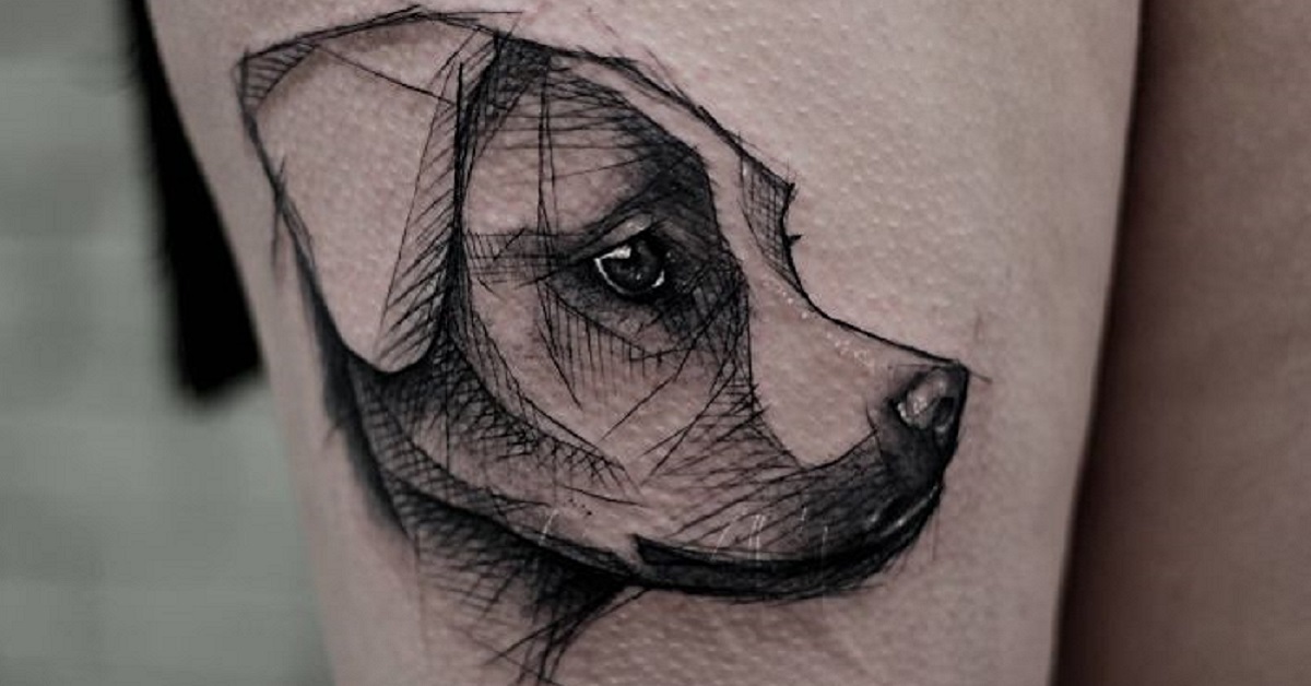 tatuaggio cane ritratto