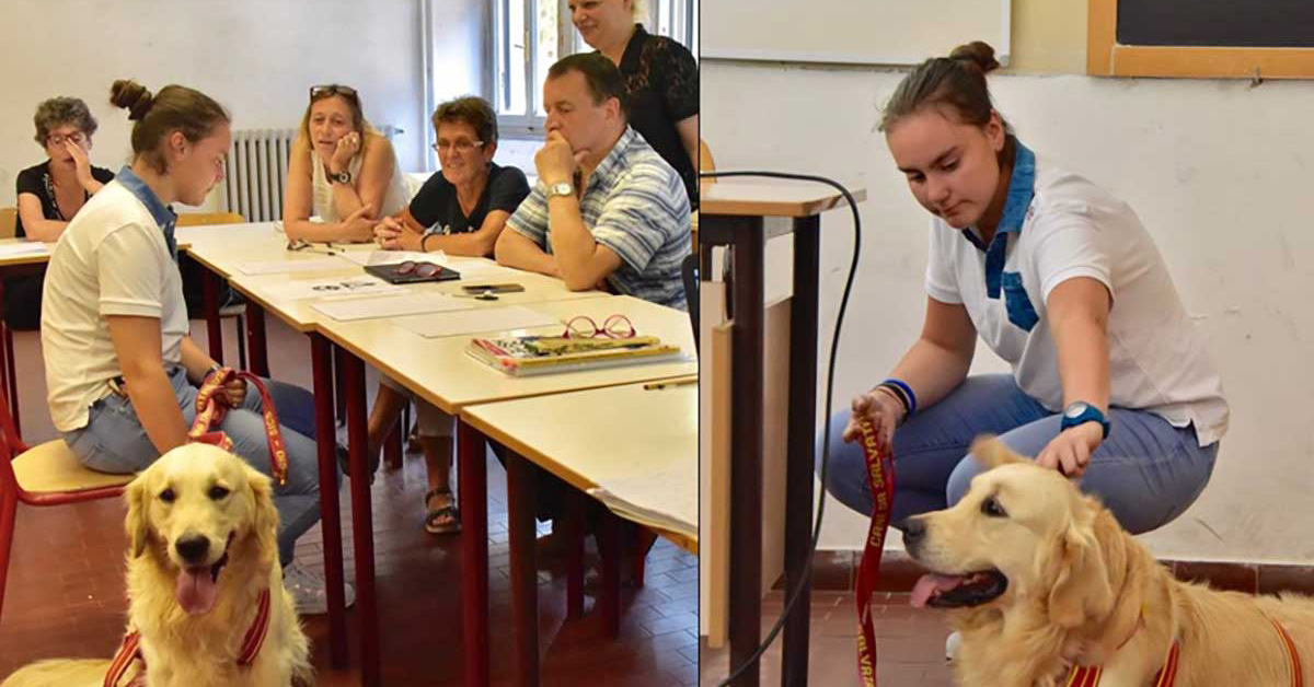 Livorno: un cane aiuta una ragazza ad affrontare l’esame di maturità