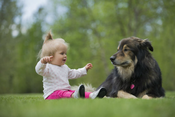 cane e bambina