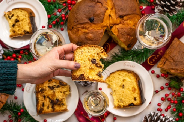 cena di natale con panettone per cani