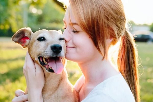 abbracciare il proprio cane