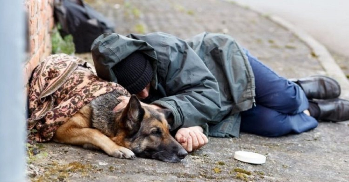 Il senzatetto e il suo cane perdono la vita a causa del freddo