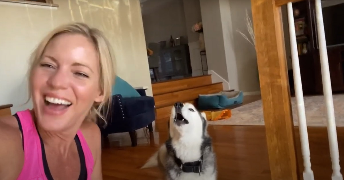 L’husky si esibisce cantando una famosa canzone con la proprietaria e il video diventa virale