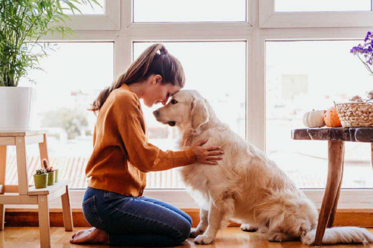 Padrona e cane insieme