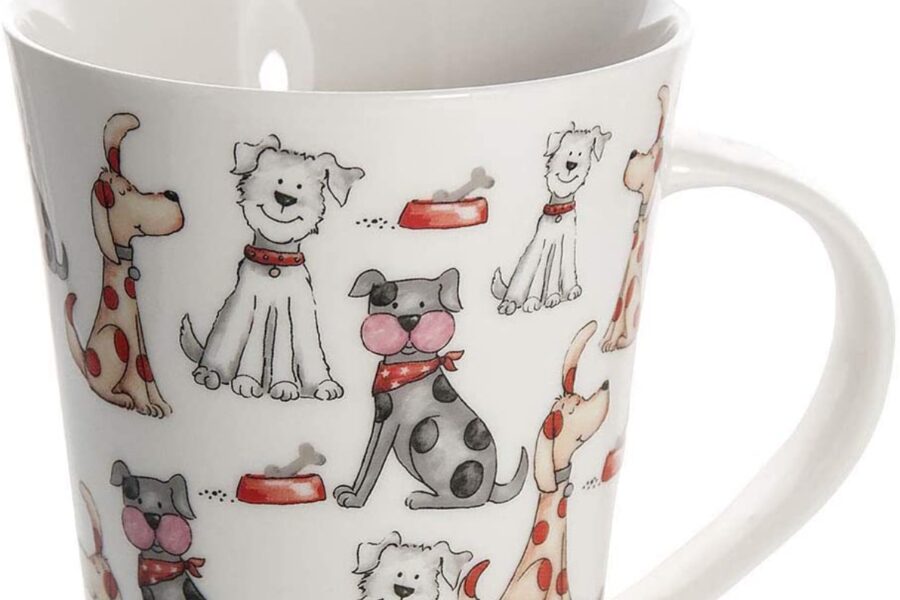 tazza con cani stampati