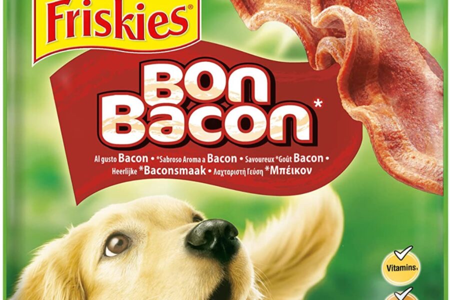 snack al bacon per il cane