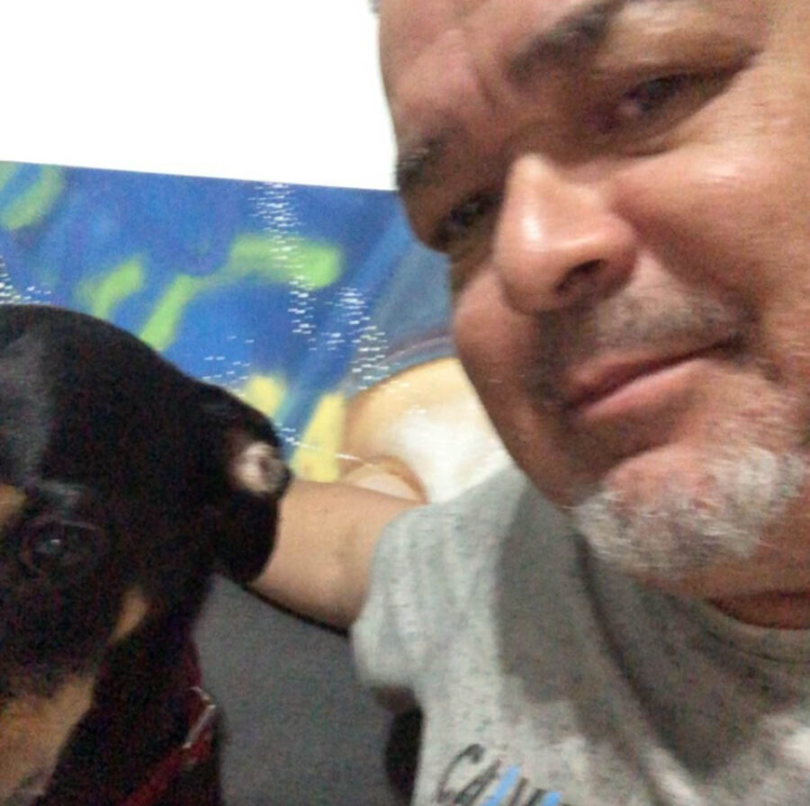 cane e padrone in un selfie