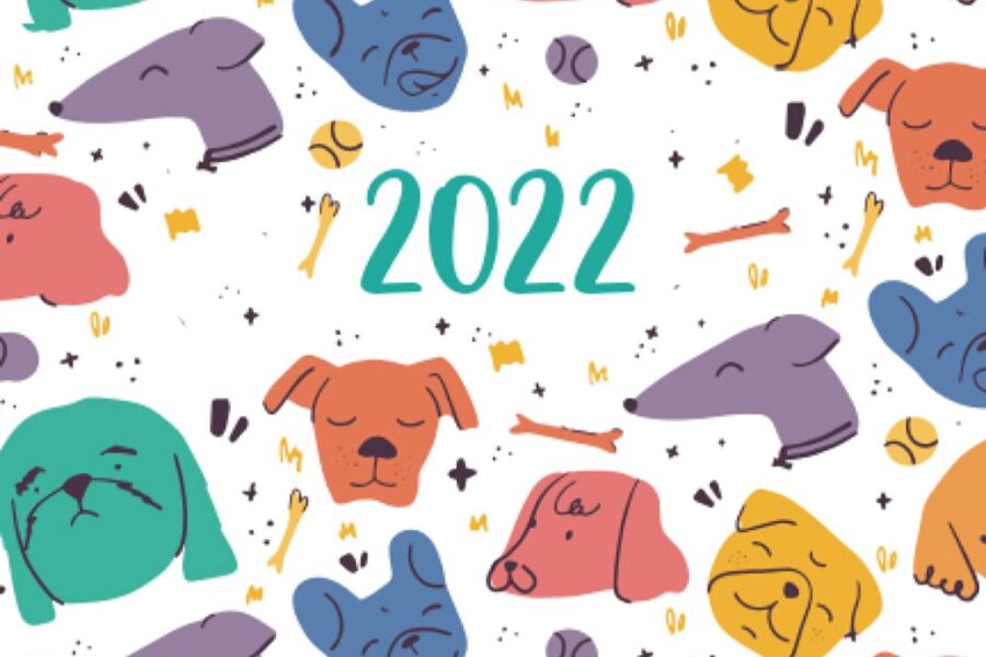 agenda per il 2022 con cani