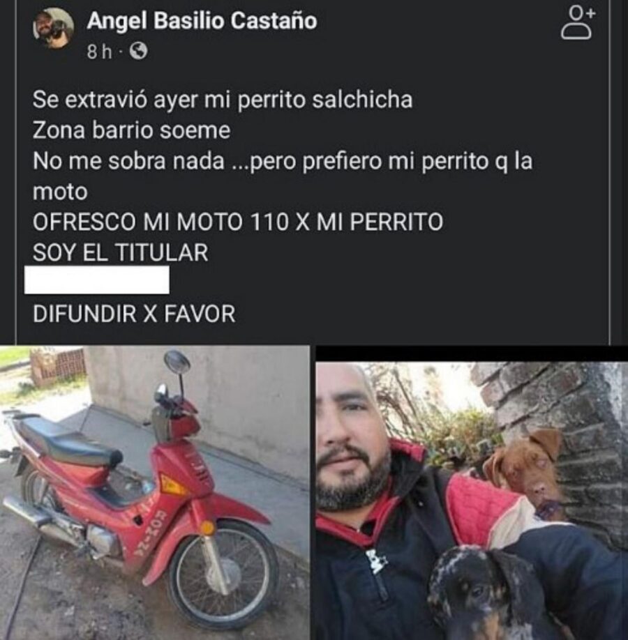 uomo offre moto come ricompensa