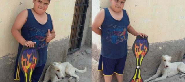 bambino di 9 anni ha messo in vendita il suo skateboard per salvare la vita ad un cagnolino di strada