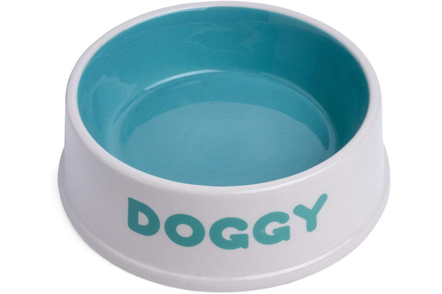 ciotole in ceramica per cuccioli di cane con scritta doggy