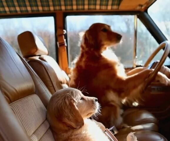 cani fanno viaggio in macchina