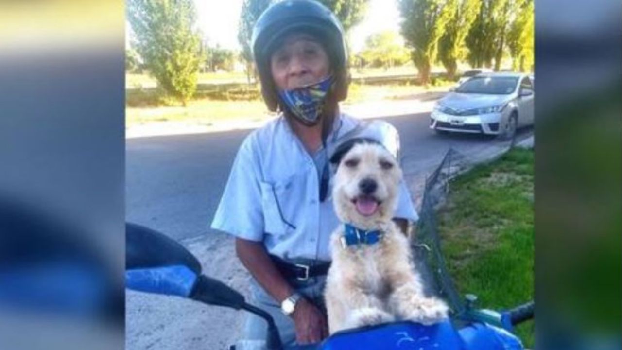 Don Manuel con il suo cane di nome Chelo
