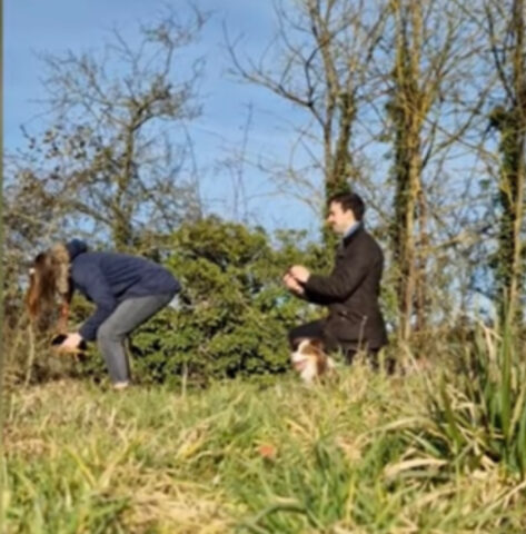 Quest’uomo ha “usato” il suo cane per fare una splendida proposta di matrimonio alla sua compagna