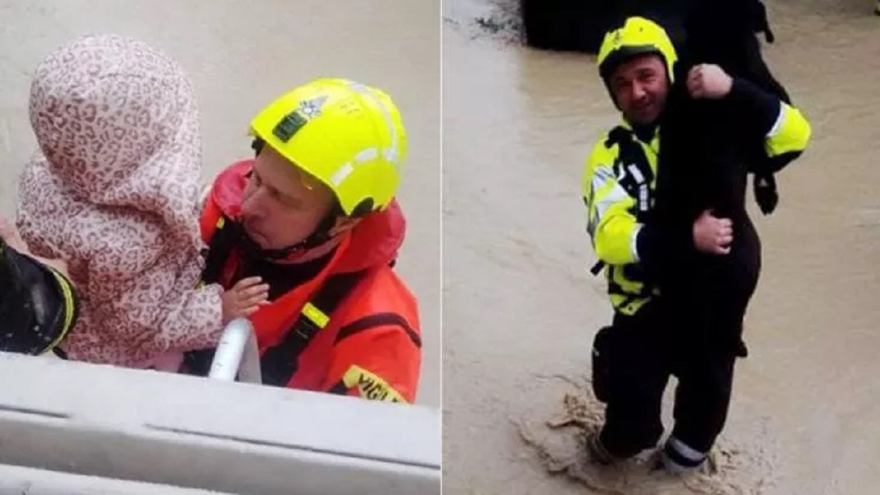 Salvataggio durante l'alluvione
