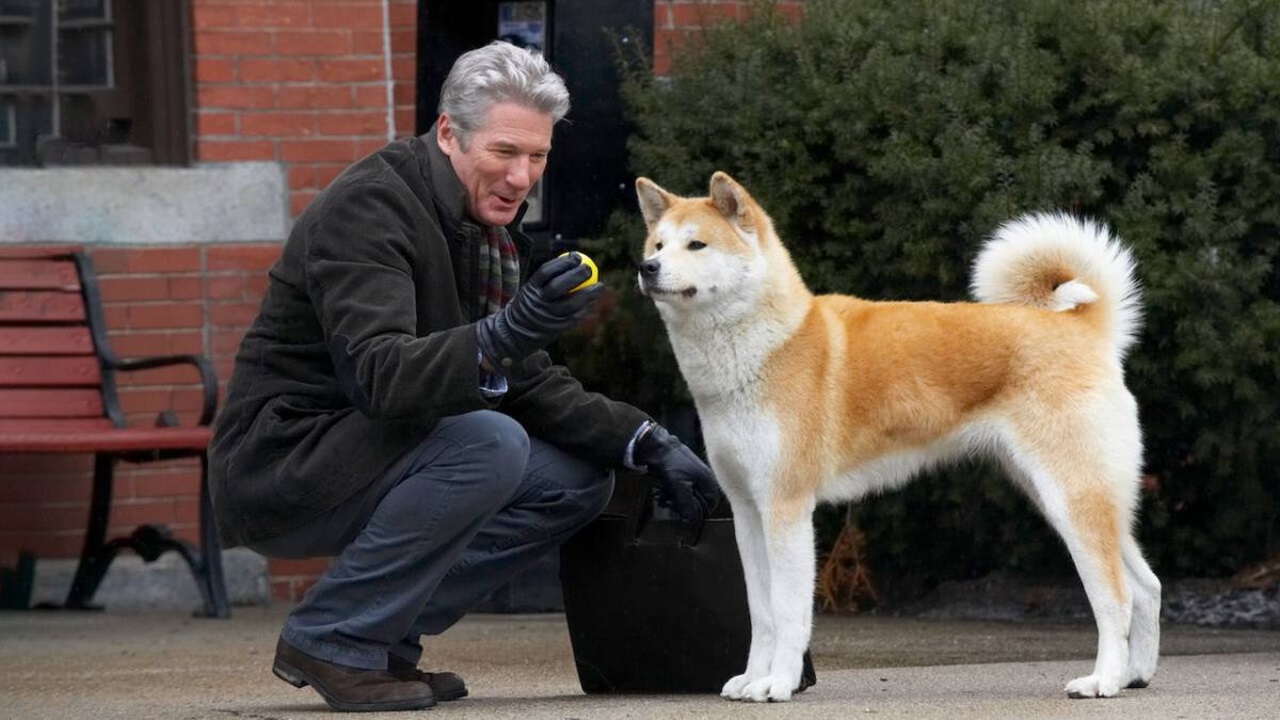 Richard Gere sul set di Hachiko