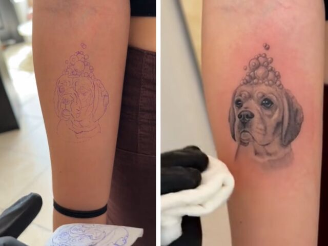 Questo artista che si è specializzato in tatuaggi per chi ama i cani lascia tutte le persone senza parole