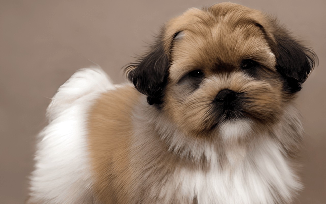 cagnolino marrone e bianco