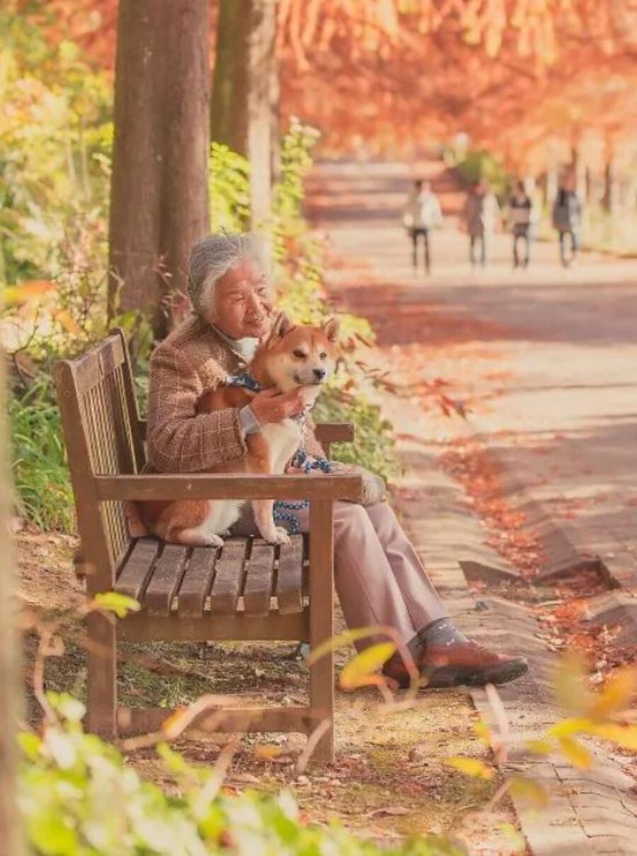 una donna con il suo cane