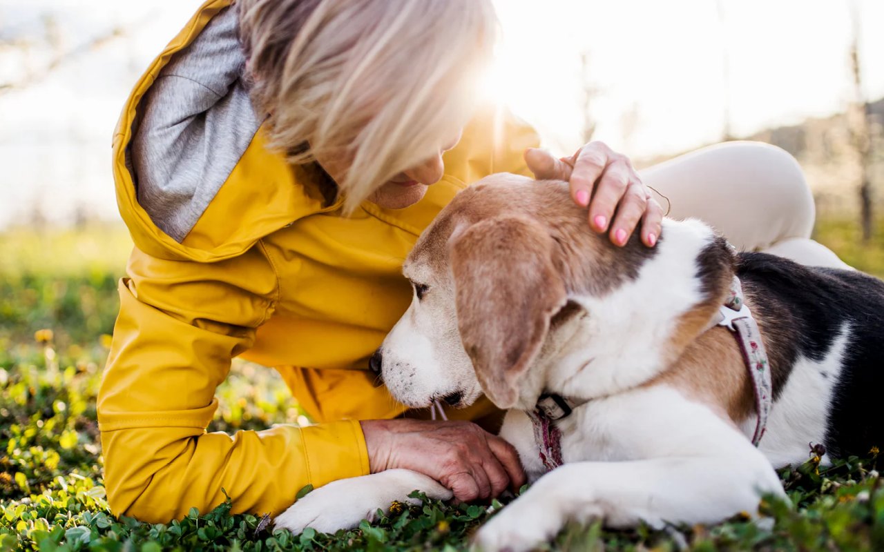 ragazza che accarezza il suo cane